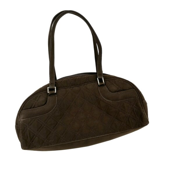 Vera Bradley Satchel Handbag Purse Solid Brown Quilted Front Pockets - Picture 1 of 12